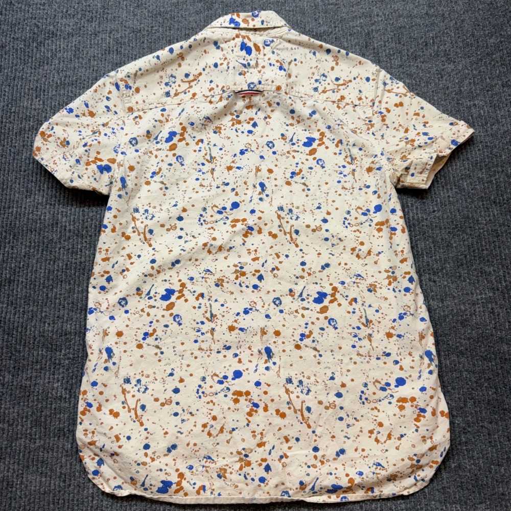 Tommy Hilfiger Denim Mens Medium Paint Splatter Short Sleeve Button Down Shirt - Picture 5 of 13